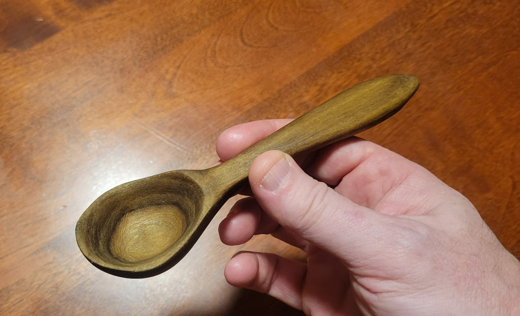 Deep Coffee or Tea Spoon Carved in Poplar