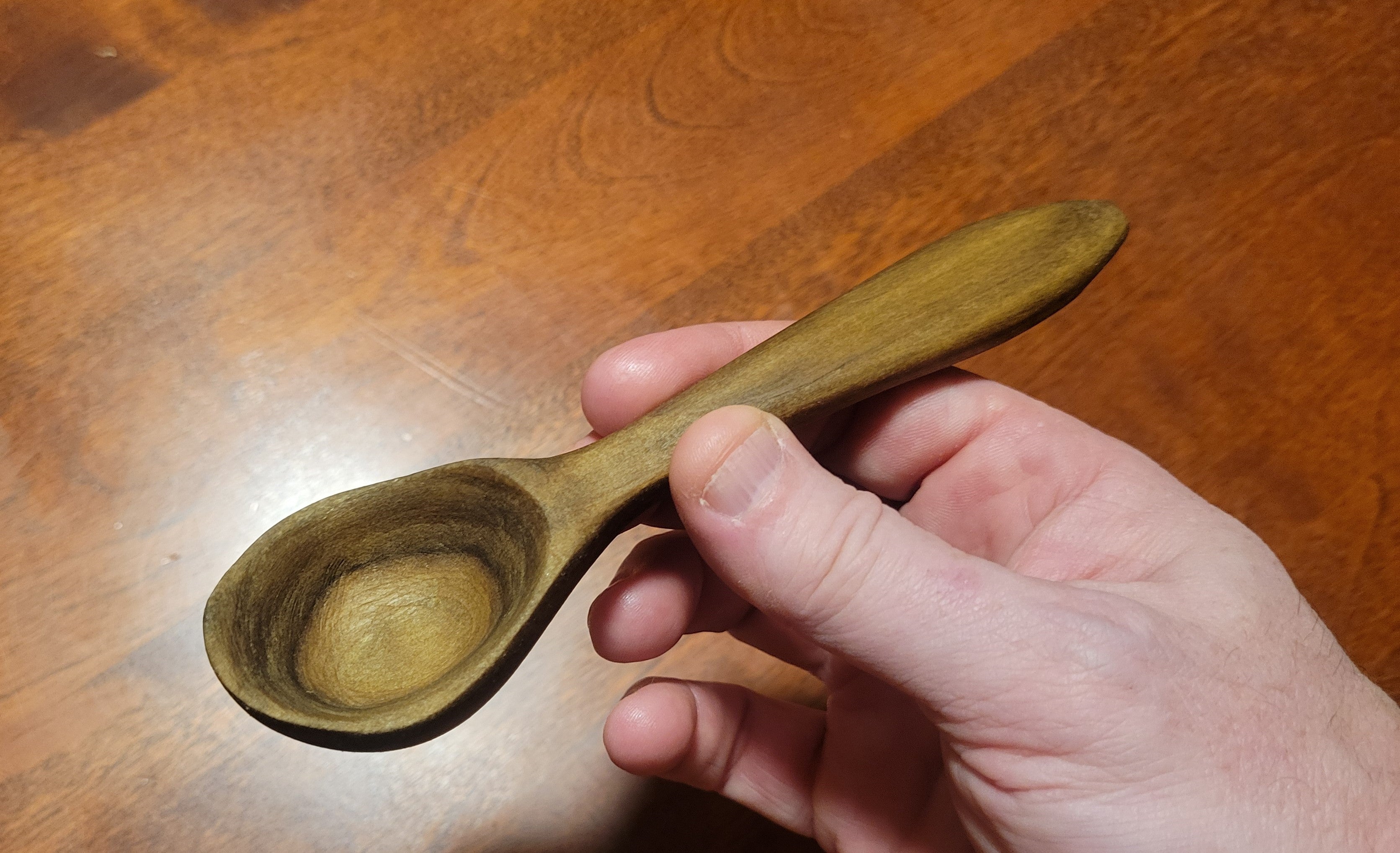 Deep Coffee or Tea Spoon Carved in Poplar